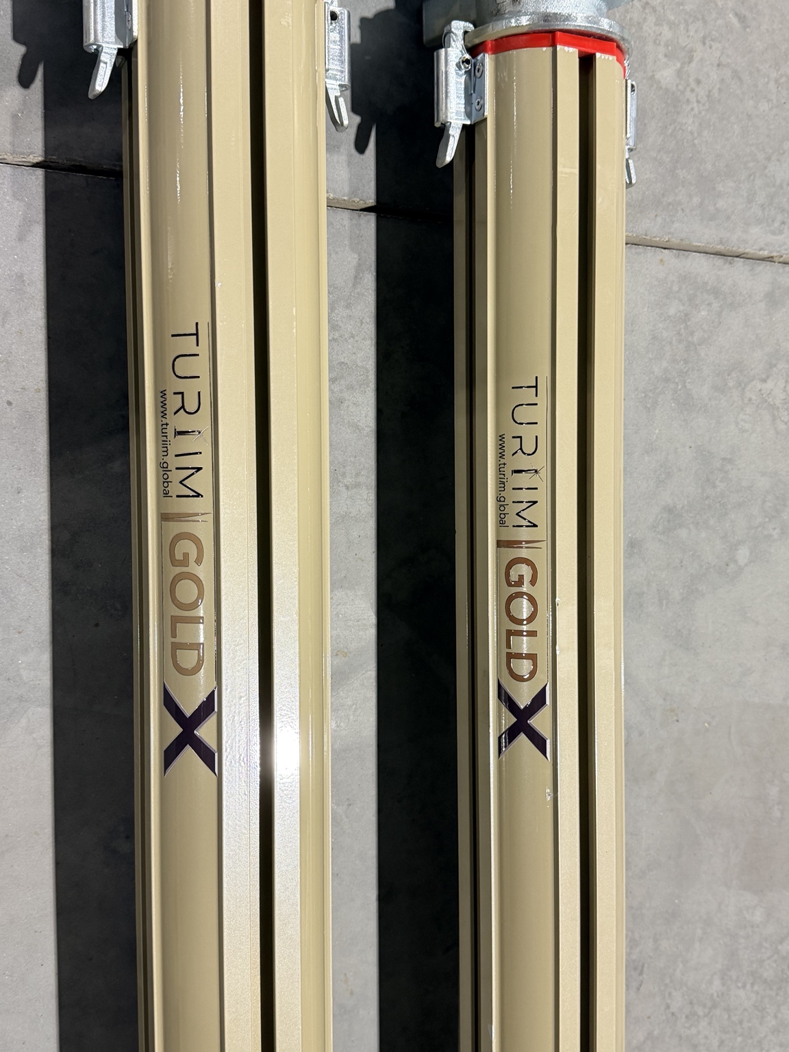 Turiim GOLDX props — end fitting and profile detail